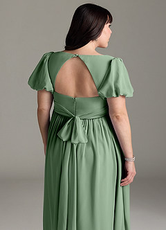 Azazie Madisynn Maternity Bridesmaid Dresses Bow Chiffon Floor-Length Dress image10