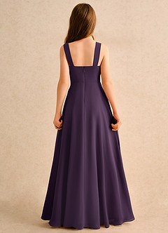 Azazie Makani Girls Formal Flower Girl Dresses Plum A-Line Sweetheart Neckline Chiffon Dress image2