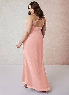 Azazie Becca Bridesmaid Dresses Rosette Sheath V-Neck Chiffon Dress image10