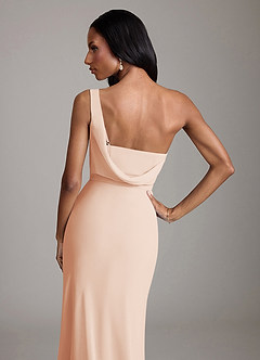 Azazie Madelyn Bridesmaid Dresses English Rose Mermaid One Shoulder Chiffon Convertible Dress image9