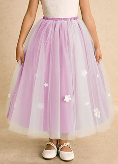 Azazie Teacup vestidos de niña de las flores Vestido de Marfil Rosa Caramelo de Tul de Princesa con Encaje image12