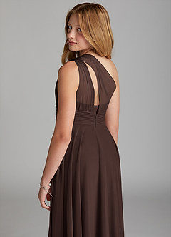 Azazie Charlize Junior Vestido de Ganache de Malla de Corte en A image5