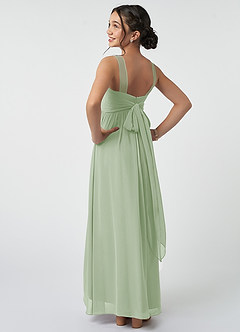 Azazie Kora Junior Dusty Sage A-Line Pleated Chiffon Dress image4