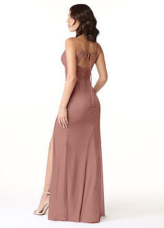 Azazie Reneya Bridesmaid Dresses Cedar Rose Mermaid Bow Mesh Dress image4