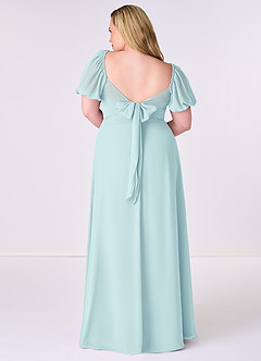 Barbie ♥ Azazie Robes de demoiselle d'honneur Robe Trapèze en Mousseline de soie Plissée Verre De Mer image8