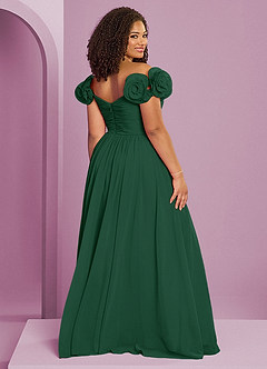 Barbie ♥ Azazie Jurken voor bruidsmeisjes Converteerbaar Jurk van Chiffon met A-Lijn Off the Shoulder Donkergroen image19