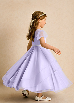 Azazie Duckie Flower Girl Dresses Lilac Ball-Gown Pleated Tulle Dress image2