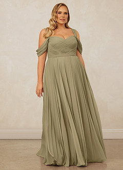 Christian Siriano Bridal for Azazie 1013 Bridesmaid Dresses Moss Green A-Line Off the Shoulder Chiffon Dress image10