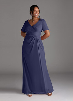 Azazie Bessie Mother of the Bride Dresses Stormy A-Line Pleated Mesh Dress image7