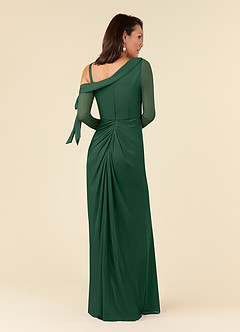 Azazie Marna Mother of the Bride Dresses Dark Green Sheath One Shoulder Mesh Dress image7