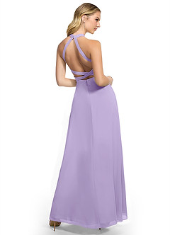Azazie Clarice Bridesmaid Dresses Lilac A-Line Halter Chiffon Dress image4