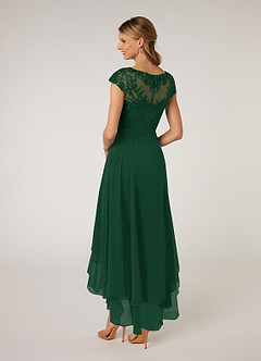 Azazie Shonda vestidos de madre de la novia Vestido de Verde Oscuro de Gasa con Encaje image5
