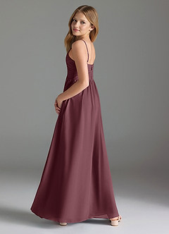 Azazie Alia Junior Sangria A-Line Pleated Chiffon Dress image5