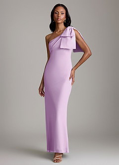 Azazie Yuanna Bridesmaid Dresses Frosted Lilac Mermaid One Shoulder Chiffon Dress image1