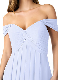 Azazie Kaitlynn Abiti da Damigella Abito Convertibile Impero in Chiffon Increspato Lavanda image5