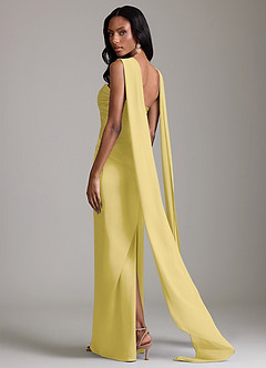 Azazie Sonora Vestidos de damas de honor Vestido de Canario de Satén Elástico de Corte Recto con Sin tirantes image2