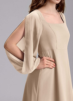 Azazie Bondi Junior Robe Trapèze en Mousseline de soie Blouson Taupe image8