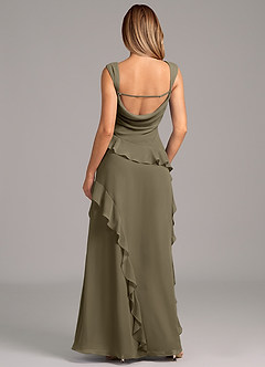 Azazie Sloane Bridesmaid Dresses Willow Green A-Line Sweetheart Neckline Chiffon Dress image2