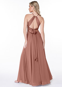 Azazie Evalleen Bridesmaid Dresses Cedar Rose A-Line Pleated Chiffon Dress image4