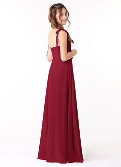 Azazie Rosey Junior Burgundy A-Line Sweetheart Neckline Chiffon Dress image2