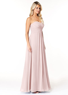 Azazie Yazmin Bridesmaid Dresses Blushing Pink A-Line Sweetheart Neckline Chiffon Convertible Dress image5