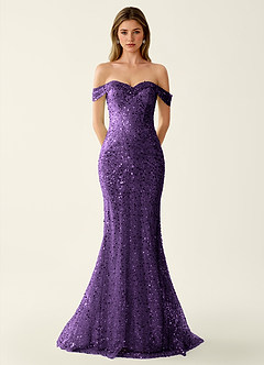 Caterina Prune Robe de bal à perles et paillettes, dos lacé image5
