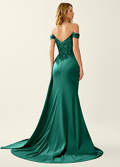 Nerine Dark Green Lace Corset Lace Up Back Mermaid Prom Dress image5