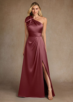 Azazie Easton Kleider für die Brautmutter A-Linie One-Shoulder Stretch-Satin Kleid Wüstenrose image1