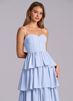 Azazie Faye Bridesmaid Dresses Ice A-Line Sweetheart Neckline Chiffon Dress image2
