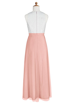 Azazie Albertine Junior A-Linie Spitze Chiffon Kleid Rosettenrosa image8