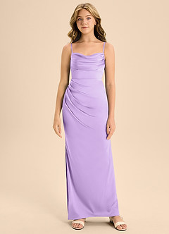 Azazie Mai Junior Lilac A-Line Sweetheart Neckline Stretch Satin Dress image5
