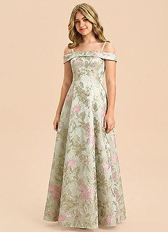 front Azazie Paisley Junior Formal Dress