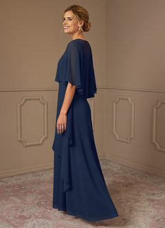 Azazie Bowie Mother of the Bride Dresses Dark Navy A-Line Chiffon Dress image3