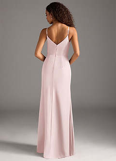 Azazie Deandra Robes de demoiselle d'honneur Robe Sirène en Mousseline de soie Plissée Rose Pâle image6