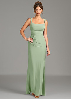 Azazie Agustina Robes de demoiselle d'honneur Robe Sirène en Jersey extensible de qualité supérieure Corset Vert Sauge image5