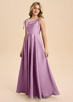 Azazie Popsy Junior Linia A Ukłon Satyna elastyczna Długość podłogi Młodsza druhna Sukienka image6