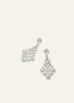 front Teardrop CZ Chandelier Earrings