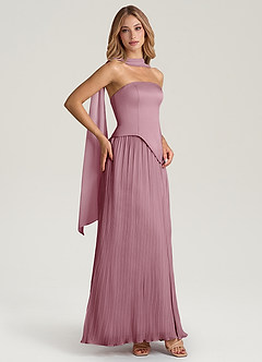 Azazie Tierney Bridesmaid Dresses Vintage Mauve A-Line Strapless Chiffon Convertible Dress image7