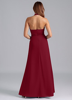 Azazie Odie Brautjungfernkleider A-Linie Chiffon Kleid Burgunderrot image2
