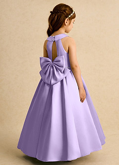 Azazie Daisies Flower Girl Dresses Lilac Ball-Gown Bow Matte Satin Dress image1
