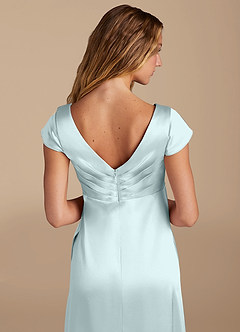 Azazie Allessia Maternity Bridesmaid Dresses A-Line Metallic Satin Floor-Length Dress image6