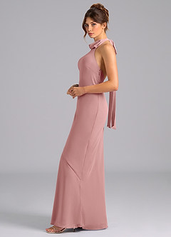 Azazie Velli Bridesmaid Dresses Dusty Rose Mermaid Bow Chiffon Dress image5