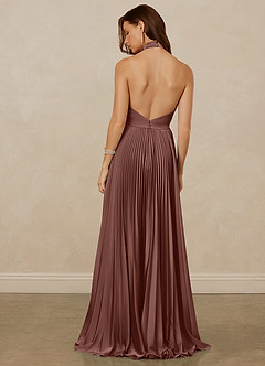 Christian Siriano Bridal for Azazie 1007 Bridesmaid Dresses Espresso A-Line Pleated Stretch Satin Dress image6