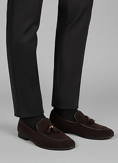 front Herrers slip-on loafers i ruskind med kvaster