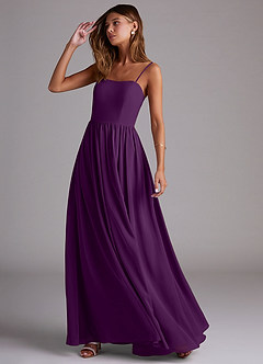 Azazie Calianna Bridesmaid Dresses Grape A-Line Off the Shoulder Chiffon Convertible Dress image3