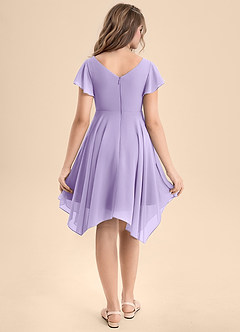 Azazie Janeaurelia Junior Lilac A-Line Pleated Chiffon Dress image2