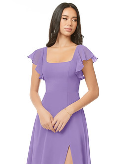 Azazie Bondi Bridesmaid Dresses Tahiti A-Line Ruched Chiffon Dress image4