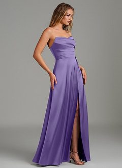 Azazie Niveah Bridesmaid Dresses Tahiti A-Line Strapless Stretch Satin Convertible Dress image7
