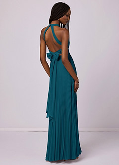 Barbie ♥ Azazie Bridesmaid Dresses Ink Blue A-Line Pleated Chiffon Dress image6