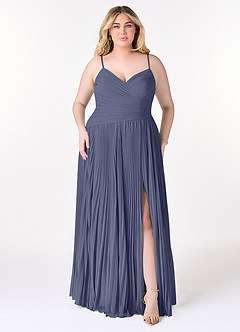 Azazie Vini Bridesmaid Dresses Stormy A-Line V-Neck Pleated Chiffon Dress image7